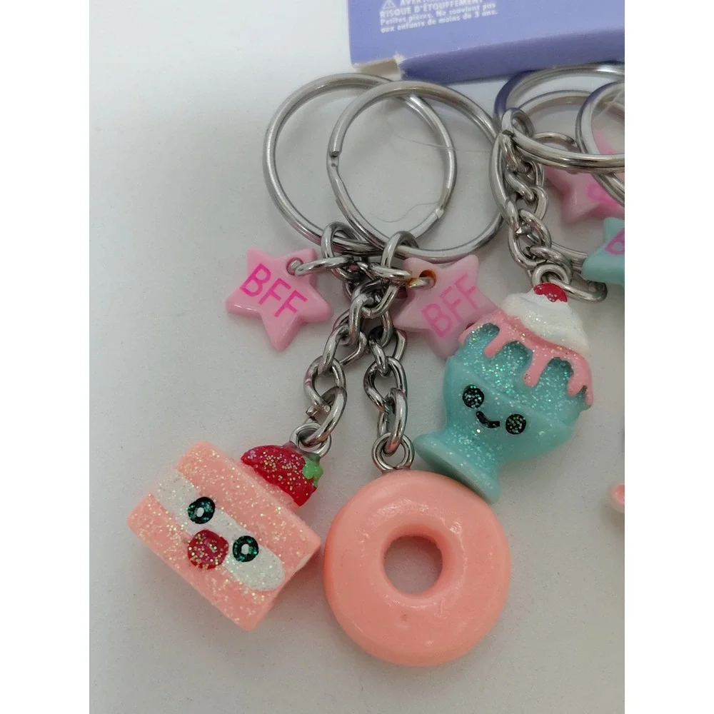 Claire's BFF Sweet Treats Keychain Set 5 Pack Glitter Food Charms New